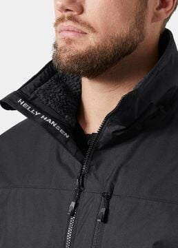 Helly Hansen Crew Hooded Pile Erkek Mont Black