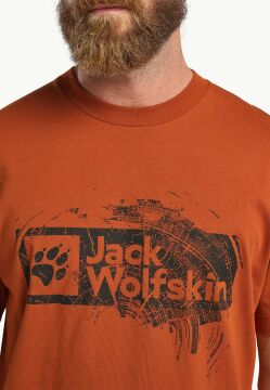Jack Wolfskin Brand Erkek Tişört Yanık Turuncu
