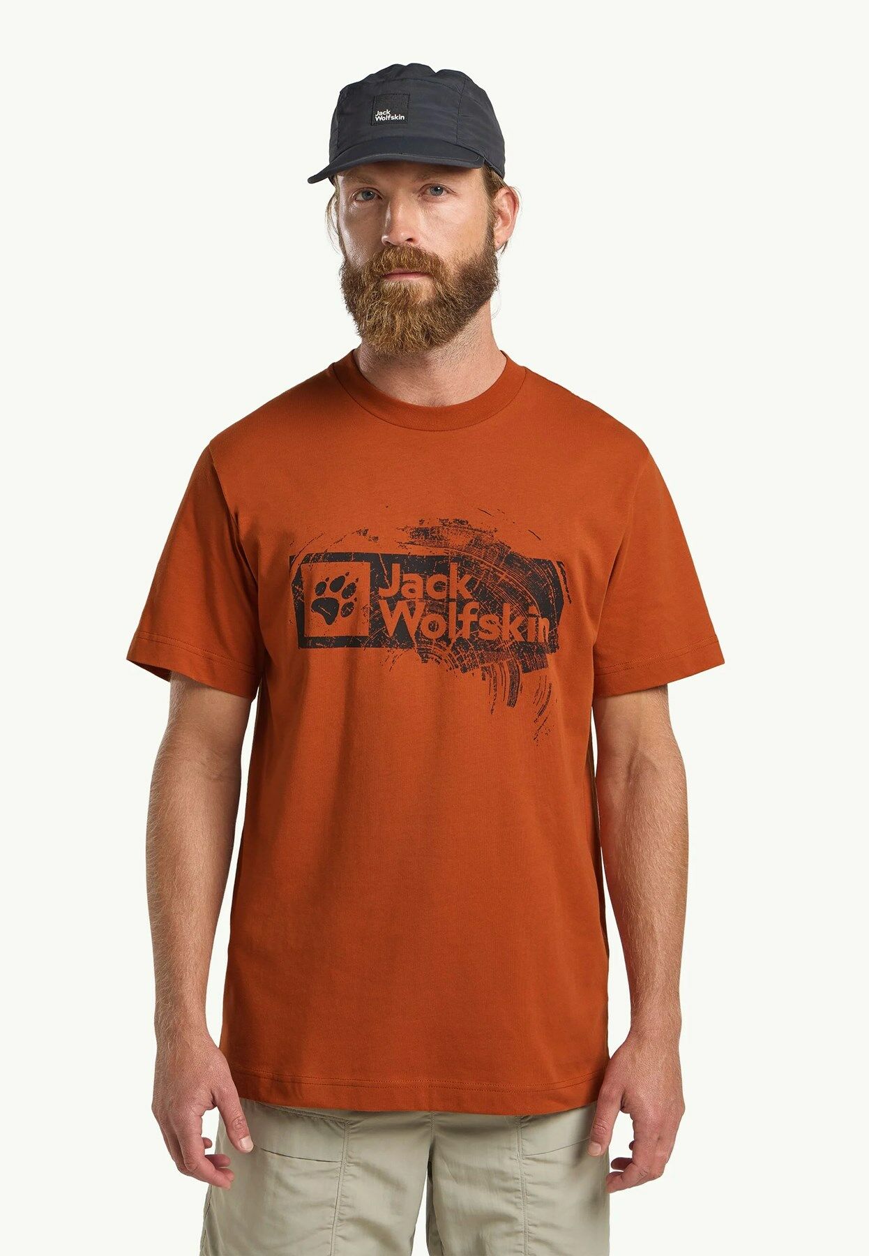 Jack Wolfskin Brand Erkek Tişört Yanık Turuncu