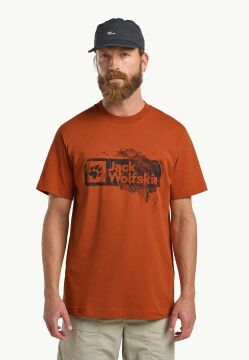 Jack Wolfskin Brand Erkek Tişört Yanık Turuncu