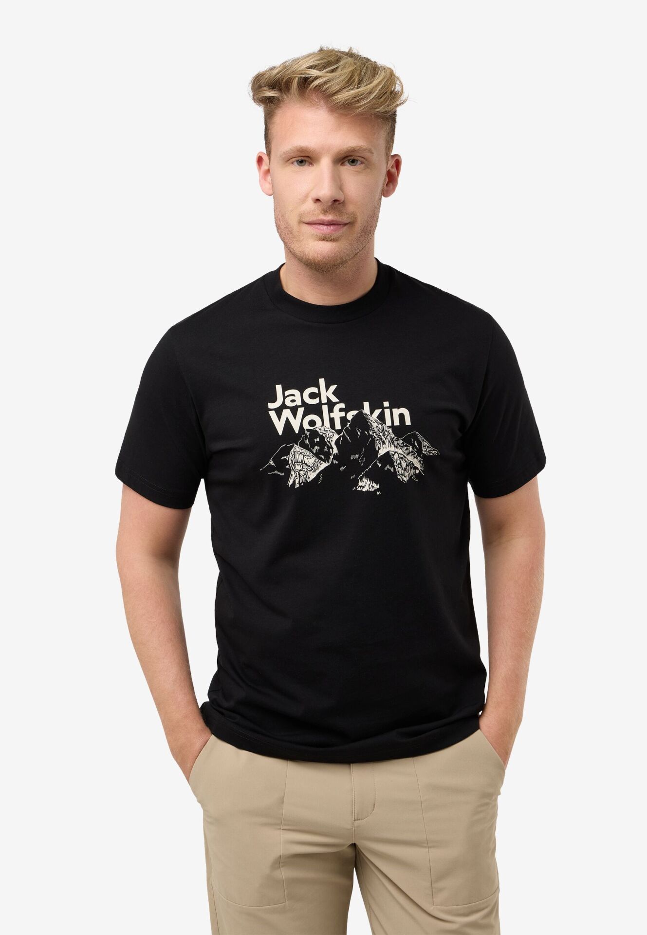 Jack Wolfskin Bergblick T M T-Shirt Siyah