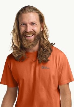 Jack Wolfskin Essential Erkek Tişört Yanık Turuncu