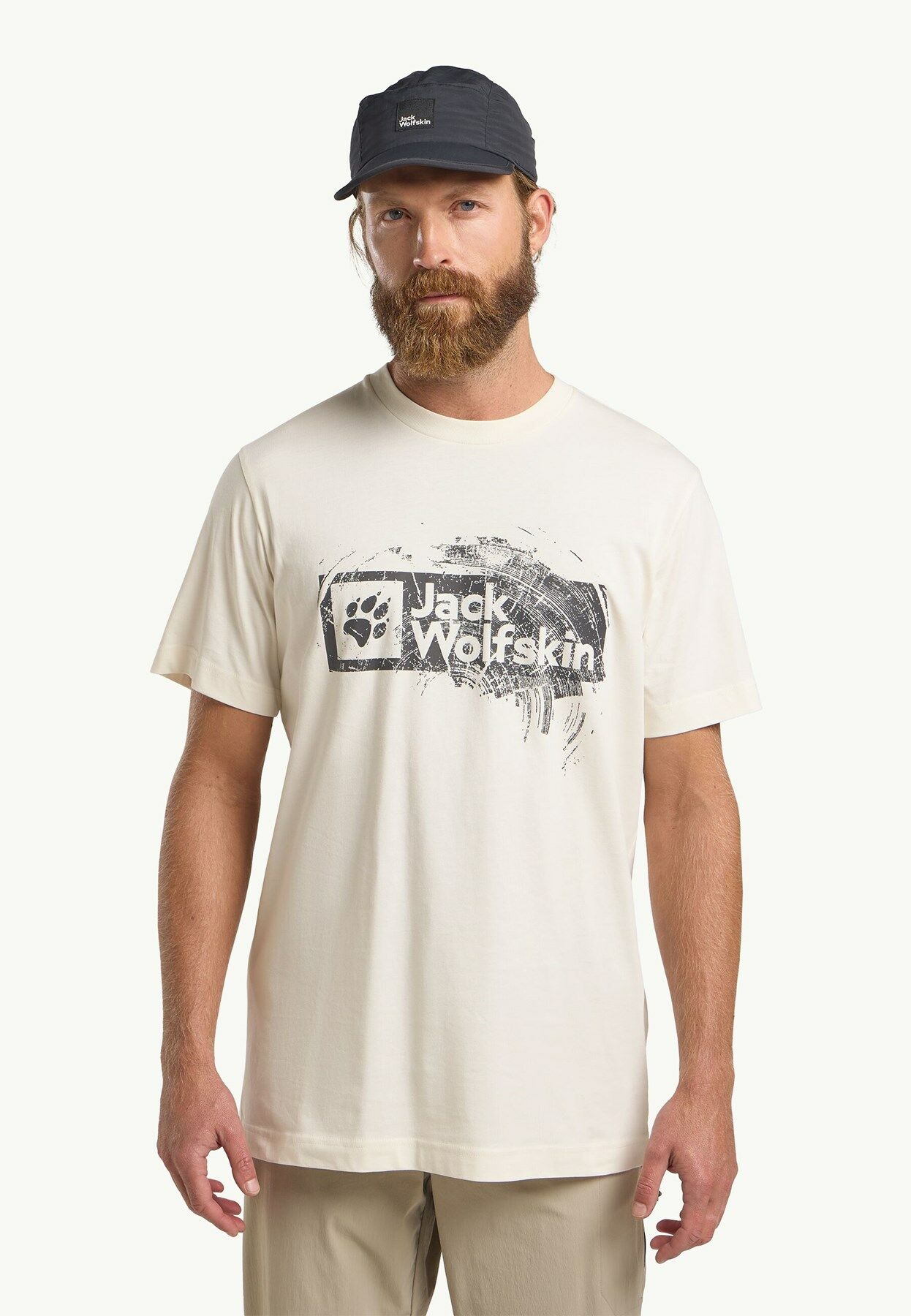 Jack Wolfskin Brand Erkek Tişört Beyaz