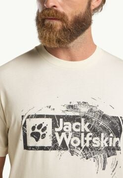 Jack Wolfskin Brand Erkek Tişört Beyaz