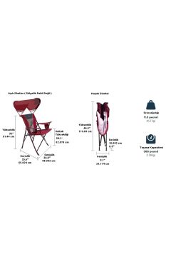 Gci Outdoor SunShade Comfort Pro Chair Güneşlikli Katlanır Plaj Sandalyesi-Mavi