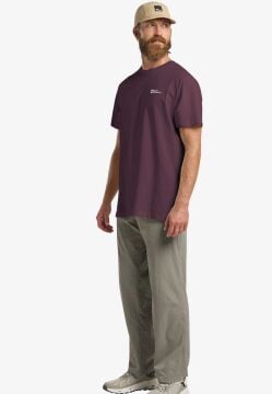 Jack Wolfskin Essential Erkek T-Shirt Amaranth Mor