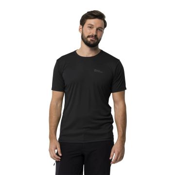 Jack Wolfskin Tech Erkek Tişört - Siyah