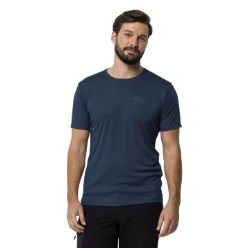 Jack Wolfskin Tech Erkek Tişört - Dark Sea