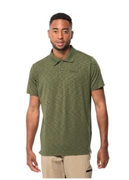 Jack Wolfskin Travel Polo Erkek Outdoor Tişört - Haki