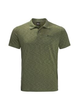 Jack Wolfskin Travel Polo Erkek Outdoor Tişört - Haki