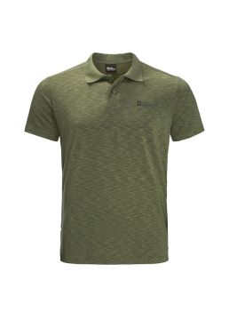 Jack Wolfskin Travel Polo Erkek Outdoor Tişört - Haki