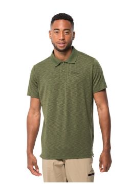 Jack Wolfskin Travel Polo Erkek Outdoor Tişört - Haki