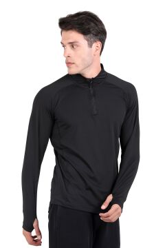Thermoform Pro Yarım Fermuar Sweatshirt Heat SİYAH