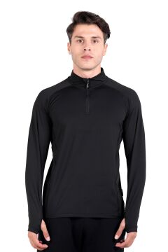 Thermoform Pro Yarım Fermuar Sweatshirt Heat SİYAH