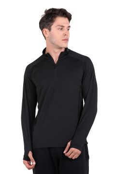 Thermoform Pro Yarım Fermuar Sweatshirt Heat SİYAH