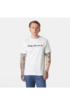Helly Hansen Core Graphic T-Shirt 2.0 Erkek Beyaz