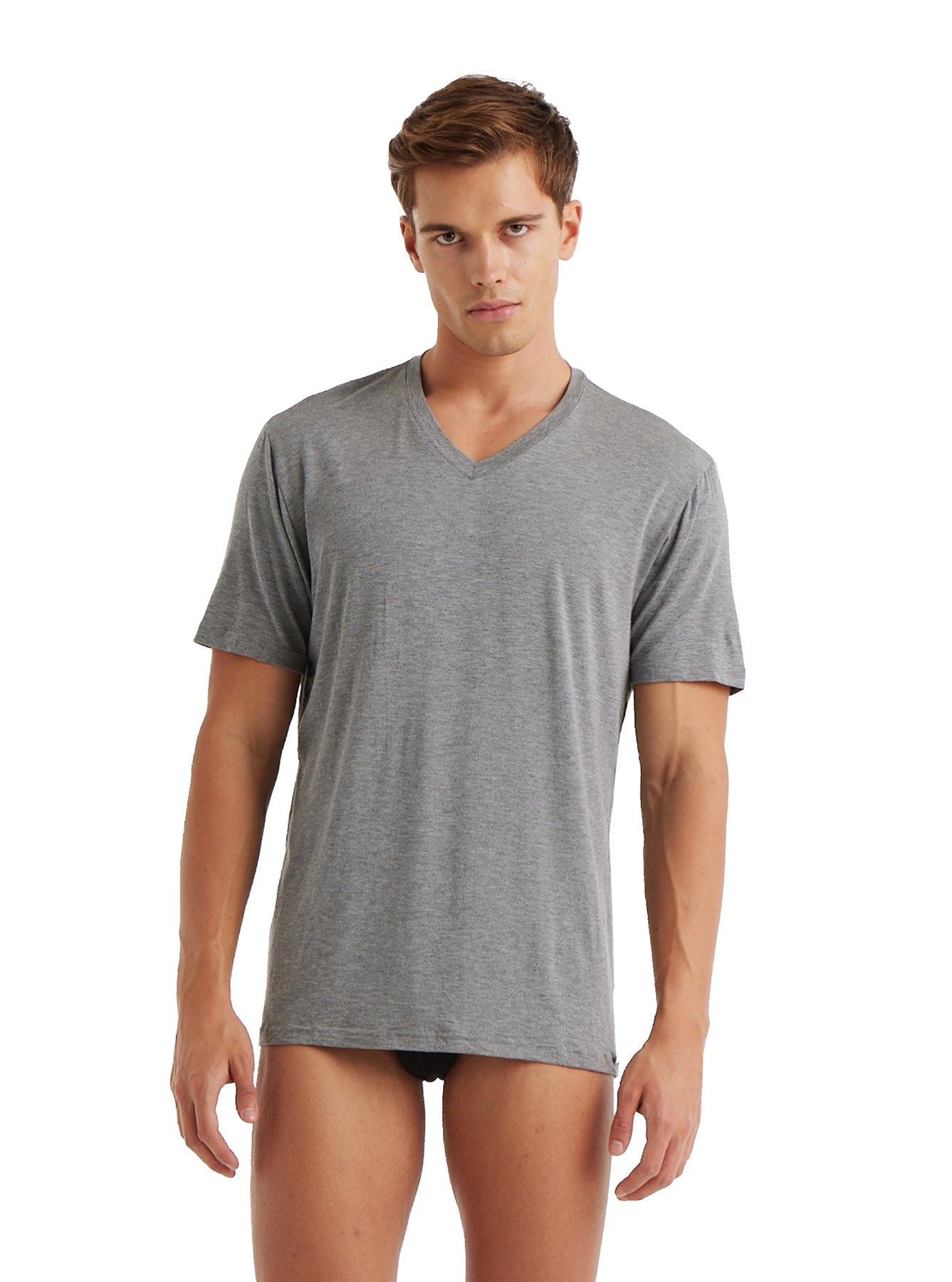 BLACKSPADE Erkek T-Shirt Greymelange S (V YAKA)