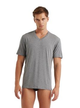 BLACKSPADE Erkek T-Shirt Greymelange S (V YAKA)