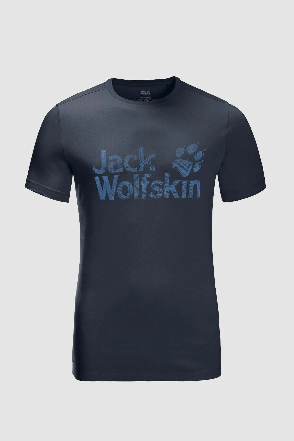Jack Wolfskin Wolf Logo Erkek T-Shirt Lacivert