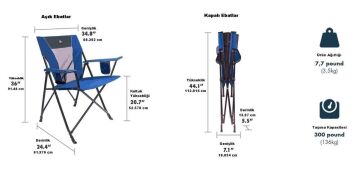Gci Outdoor Comfort Pro Chair Katlanır Kamp Sandalyesi - Mavi