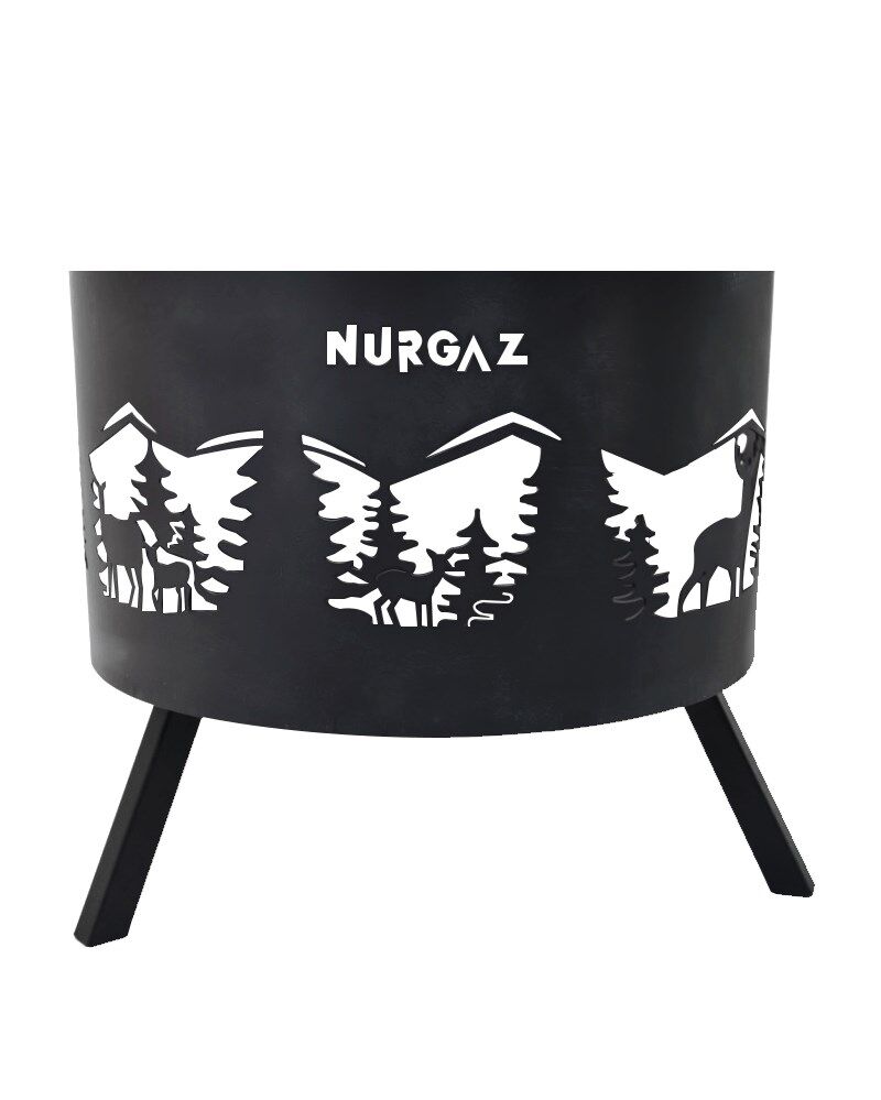 NURGAZ Orman Şöminesi Geyik Desen