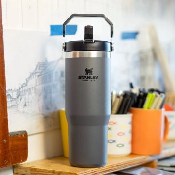 Stanley The IceFlow Flip Straw Pipetli Termos Bardak 0,89 LT Füme