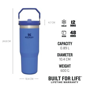 Stanley The IceFlow Flip Straw Pipetli Termos Bardak 0,89 LT Lacivert