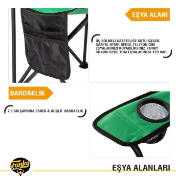 Funky Chairs V2 Lüks Kamp Sandalyesi Yeşil