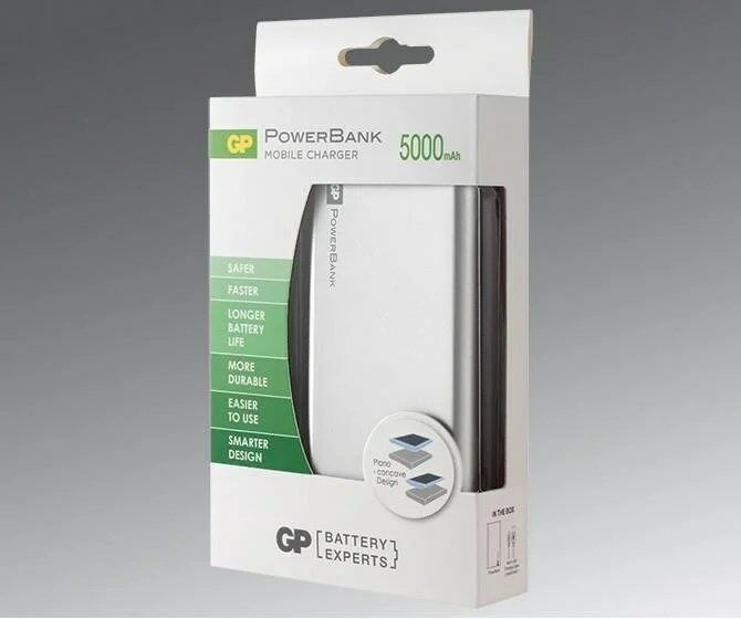 GP Taşınabilir PowerBank 5000mAh FP05M - Gri