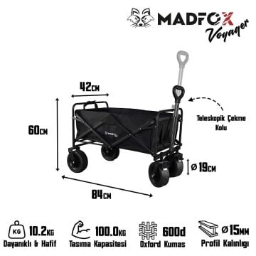 Madfox Voyager Katlanır Çok Amaçlı Taşıma Arabası