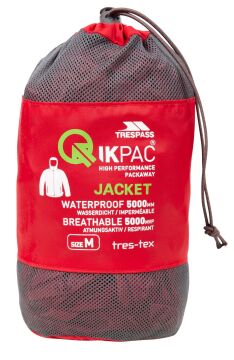 Trespass Qikpack Unisex Outdoor Yağmurluk Kırmızı