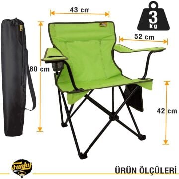 Funky Chairs V2 Fıstık Yeşili Lüks Kamp Sandalyesi