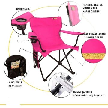 Funky Chairs V2 Pembe Lüks Kamp Sandalyesi