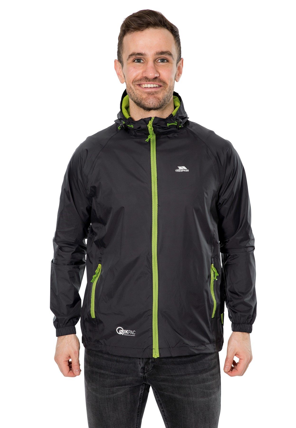Trespass Qikpack Unisex Outdoor Yağmurluk Siyah