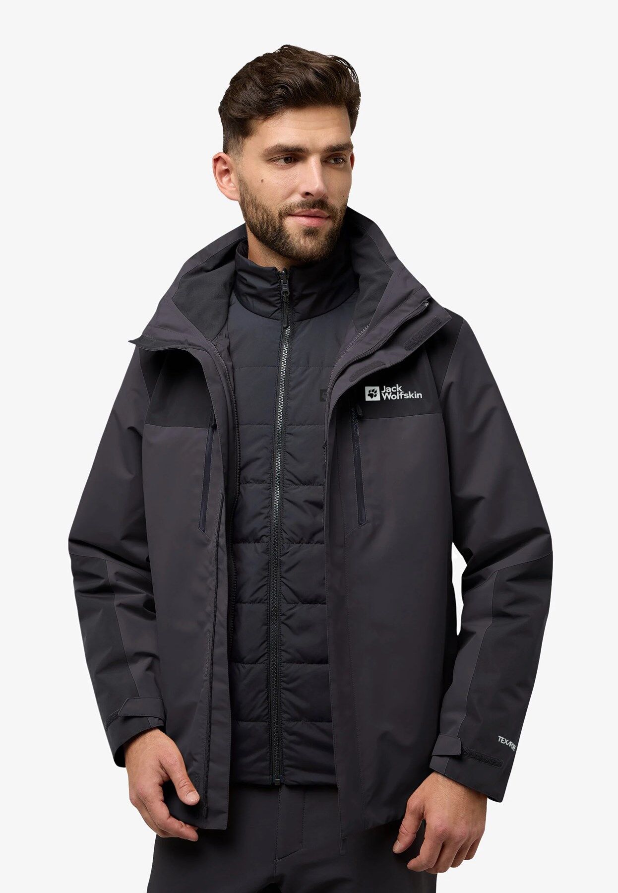 Jack Wolfskin Jasper 3IN1 Erkek Outdor Mont Gri
