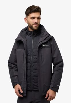 Jack Wolfskin Jasper 3IN1 Erkek Outdor Mont Gri