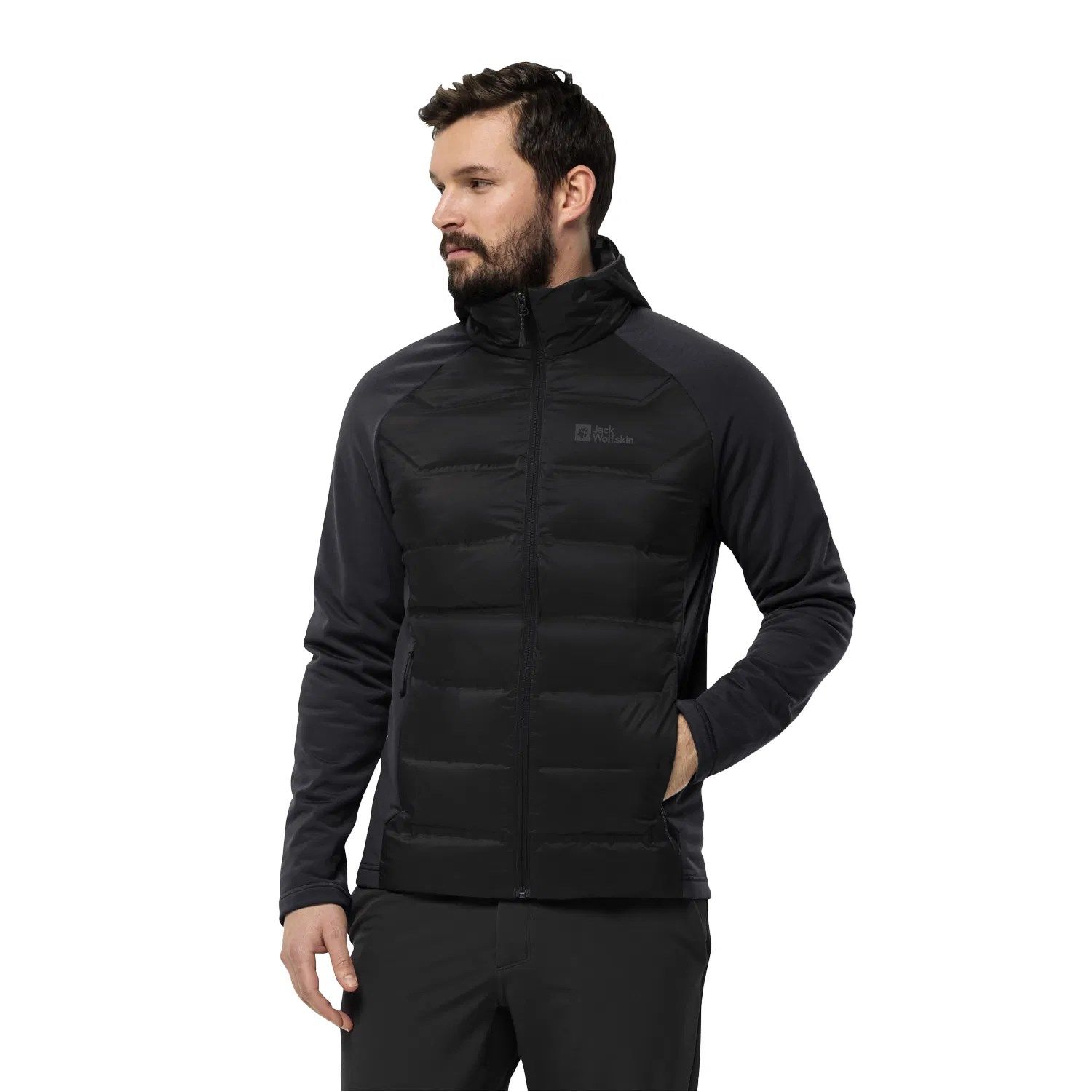 Jack Wolfskin Tasman Down Hybrid Erkek Mont Siyah