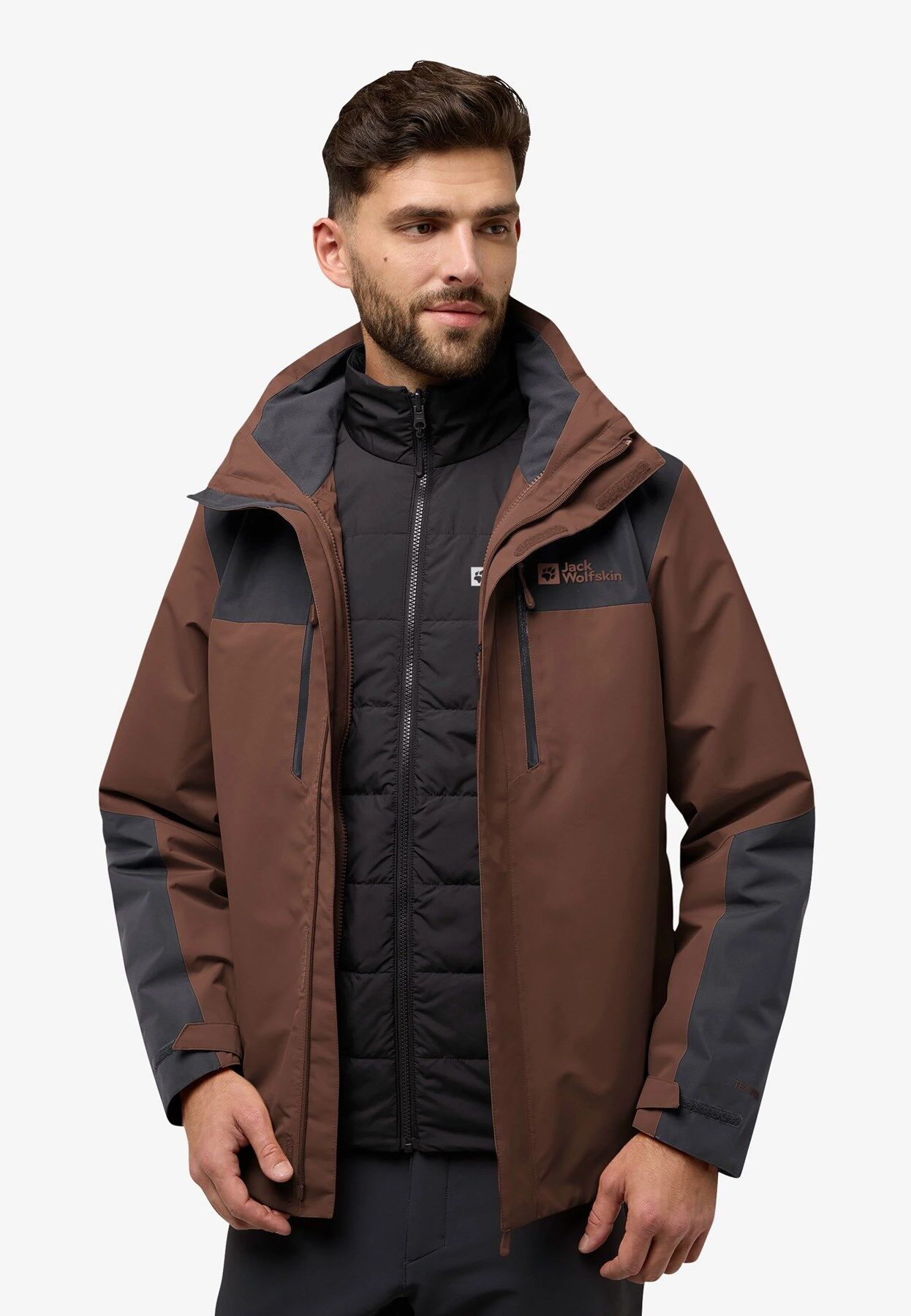 Jack Wolfskin Jasper 3IN1 Erkek Outdor Mont Kahve.