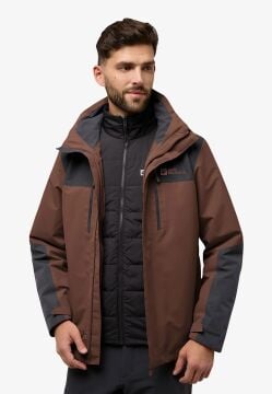 Jack Wolfskin Jasper 3IN1 Erkek Outdor Mont Kahve.