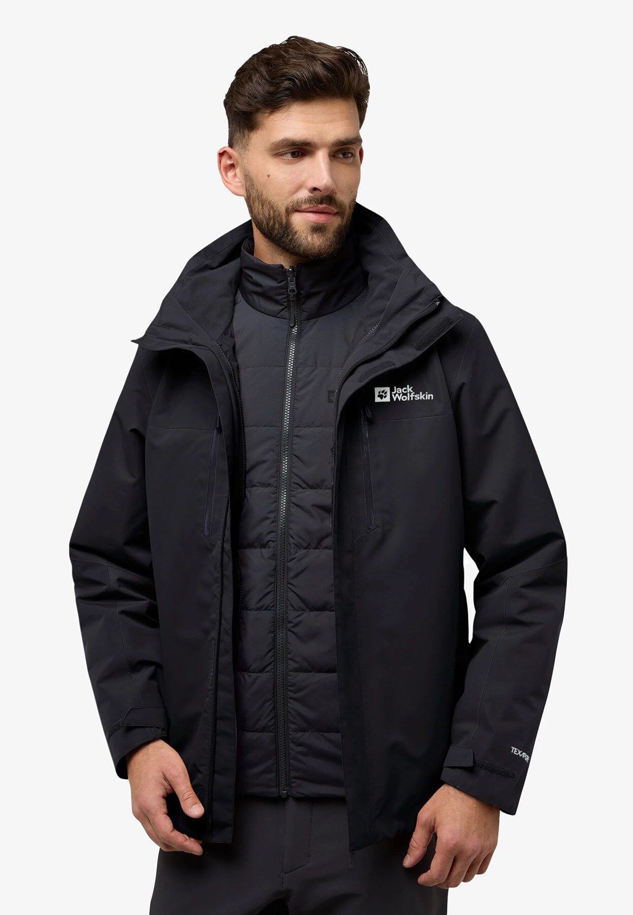 Jack Wolfskin Jasper 3IN1 Erkek Outdor Mont Siyah