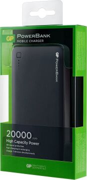 Gp 20000 mAh 2.1A-1A Çift USB Çıkışlı Taşınabilir Şarj Cihazı Siyah