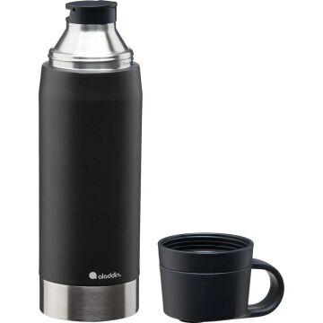 Aladdin CityPark Thermavac Çift Bardaklı Çelik Termos 1.1 LT - Siyah