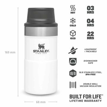 Stanley Klasik Trigger-Action Termos Bardak 0.25 LT - Beyaz