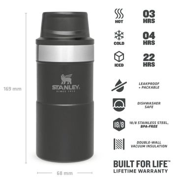 Stanley Klasik Trigger-Action Termos Bardak 0.25 LT - Siyah