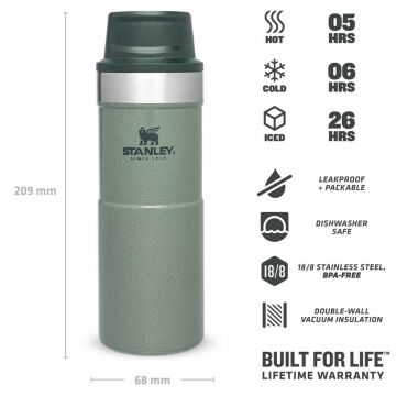 Stanley Klasik Trigger-Action Termos Bardak 0.35 LT - Yeşil