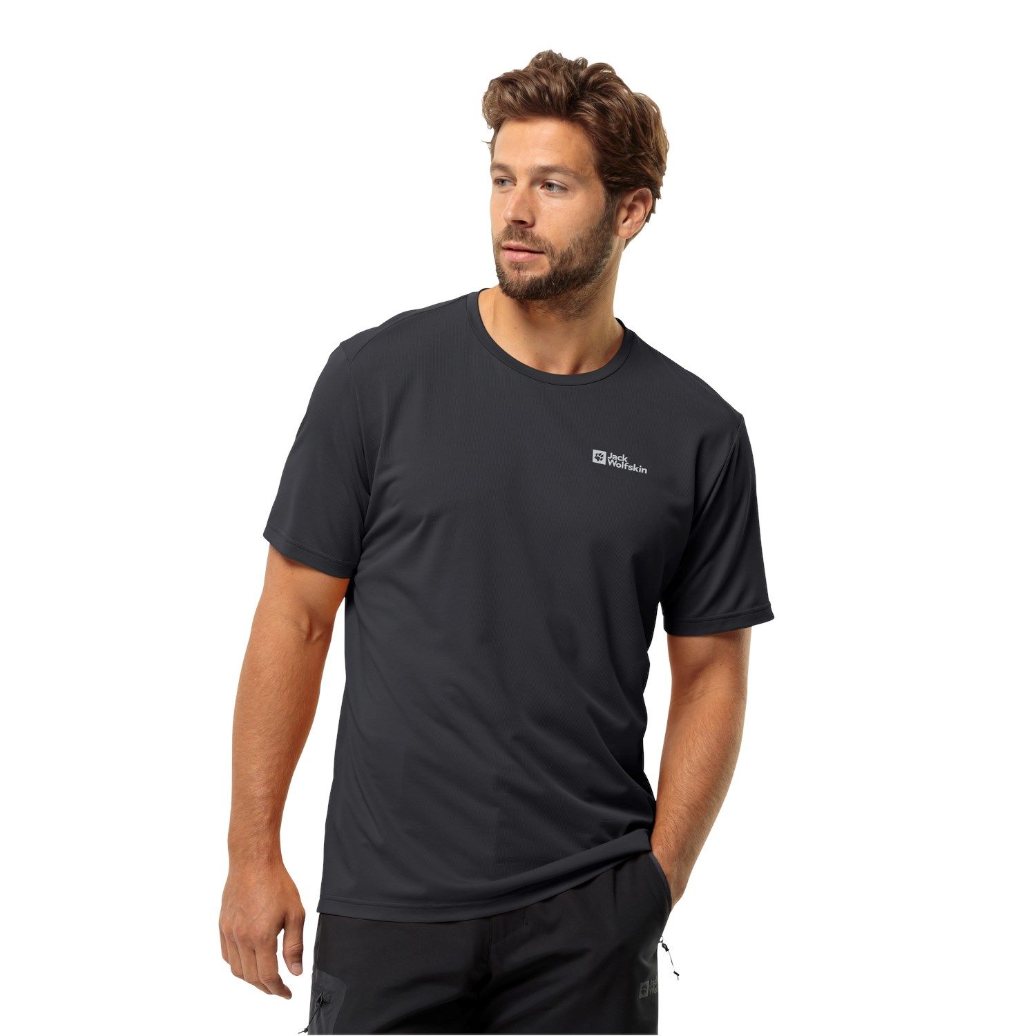 Jack Wolfskin Delgami S/S Outdoor Tişört Siyah