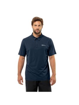 Jack Wolfskin Delgami Polo Erkek Outdoor Tişört Lacivert