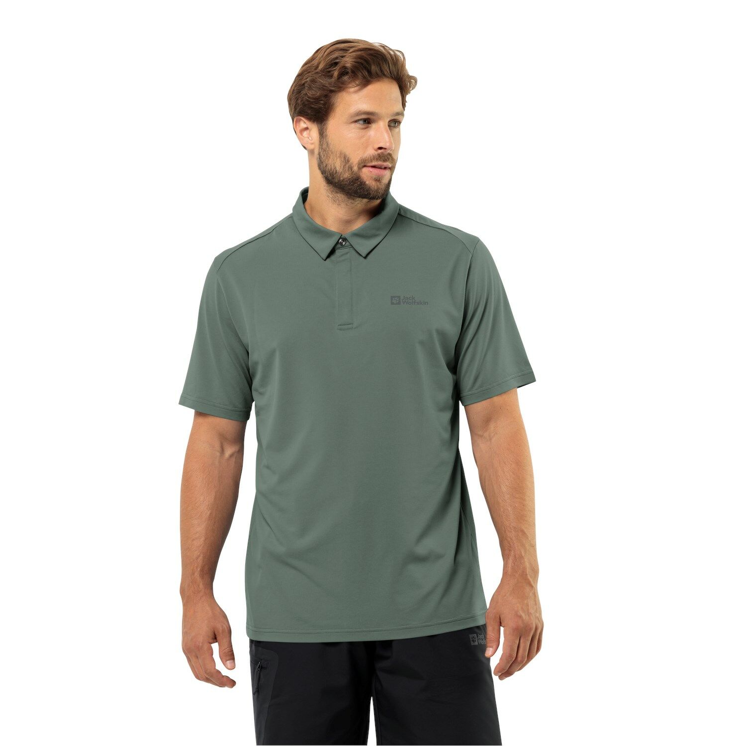 Jack Wolfskin Delgami Polo Erkek Outdoor Tişört Yeşil
