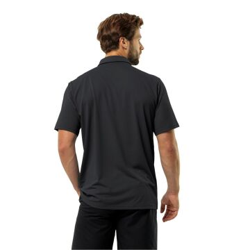 Jack Wolfskin Delgami Polo Erkek Outdoor Tişört Siyah