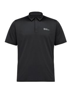 Jack Wolfskin Delgami Polo Erkek Outdoor Tişört Siyah